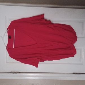 Plus size red v neck blouse